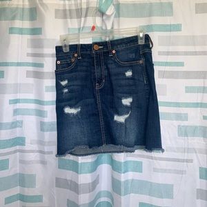 size 1 blue jean skirt